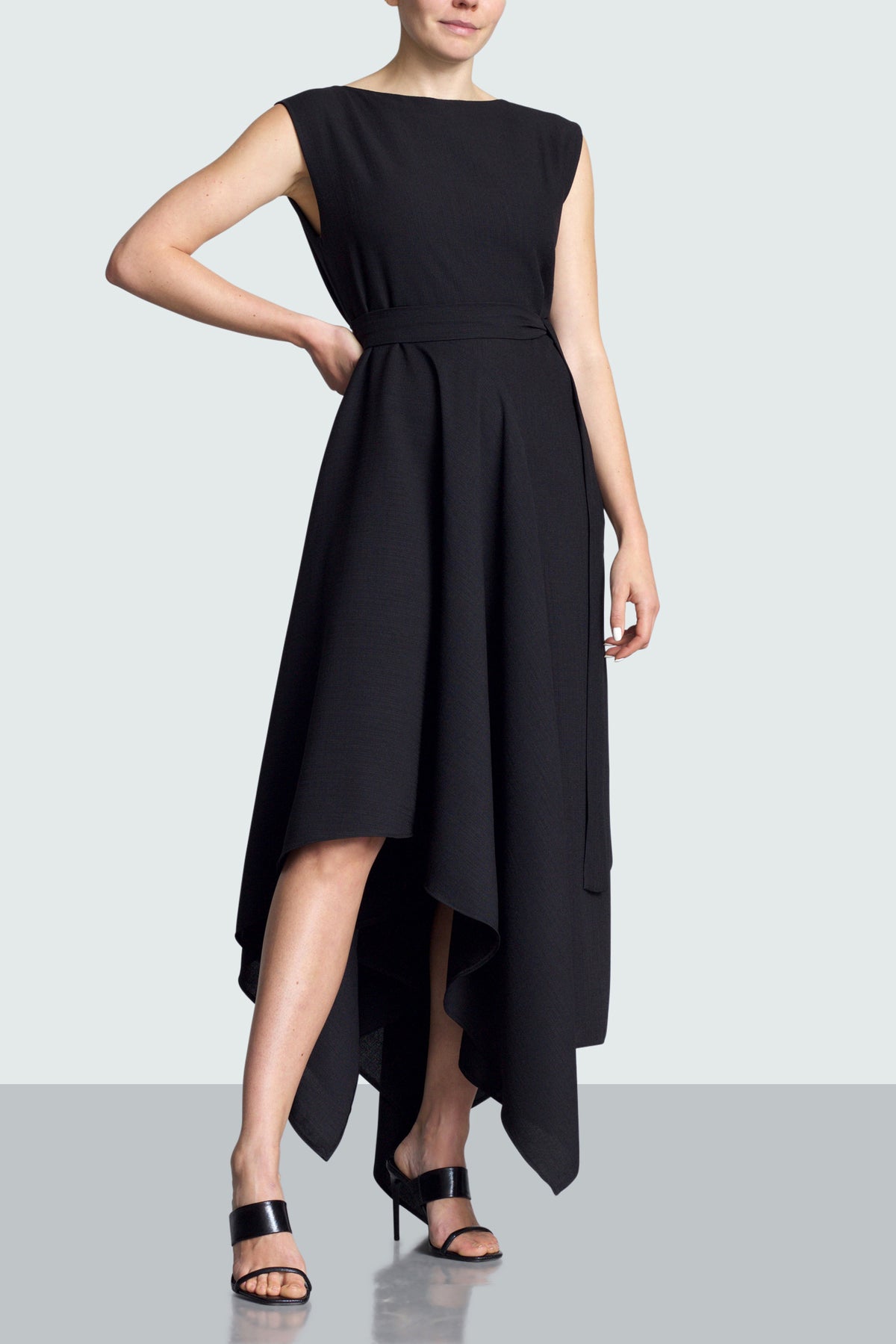 Black hot sale asymmetrical dress