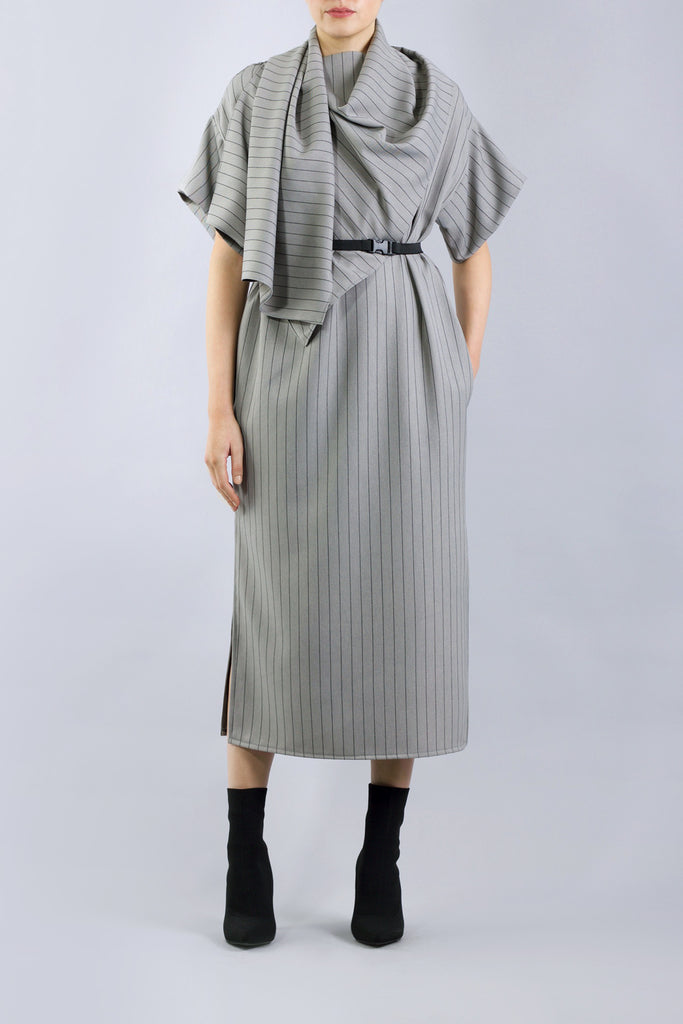Dexter Grey Stripe Dress