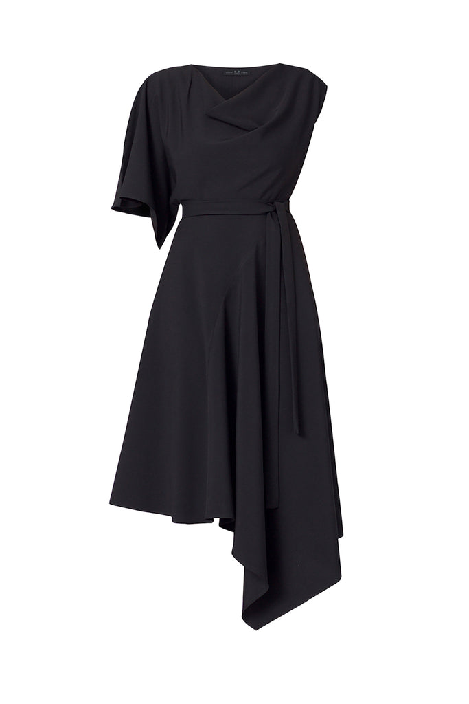 Reya Black Midi Dress