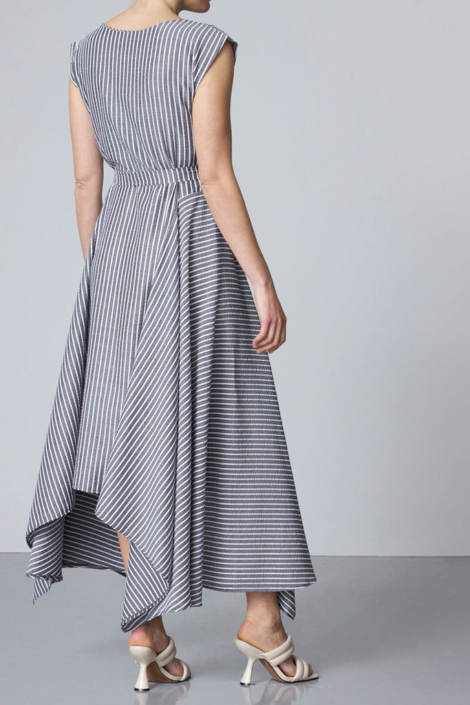 Reena Striped Grey Dress