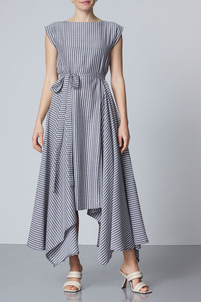 Reena Striped Grey Dress