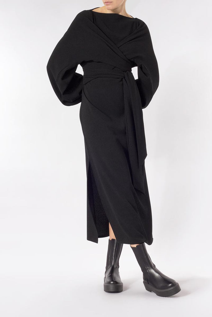 The Riley Wrap Dress In Black | Meem Label