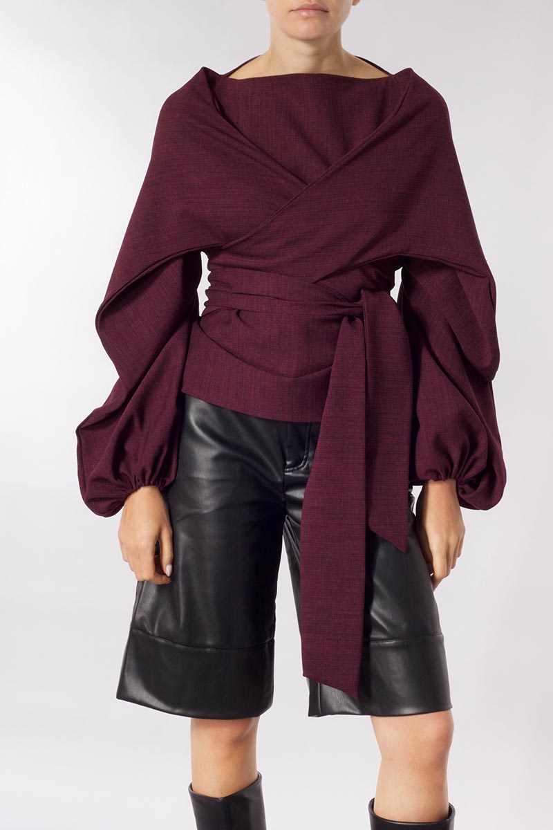 Riley Plum Wrap Top | Meem Label
