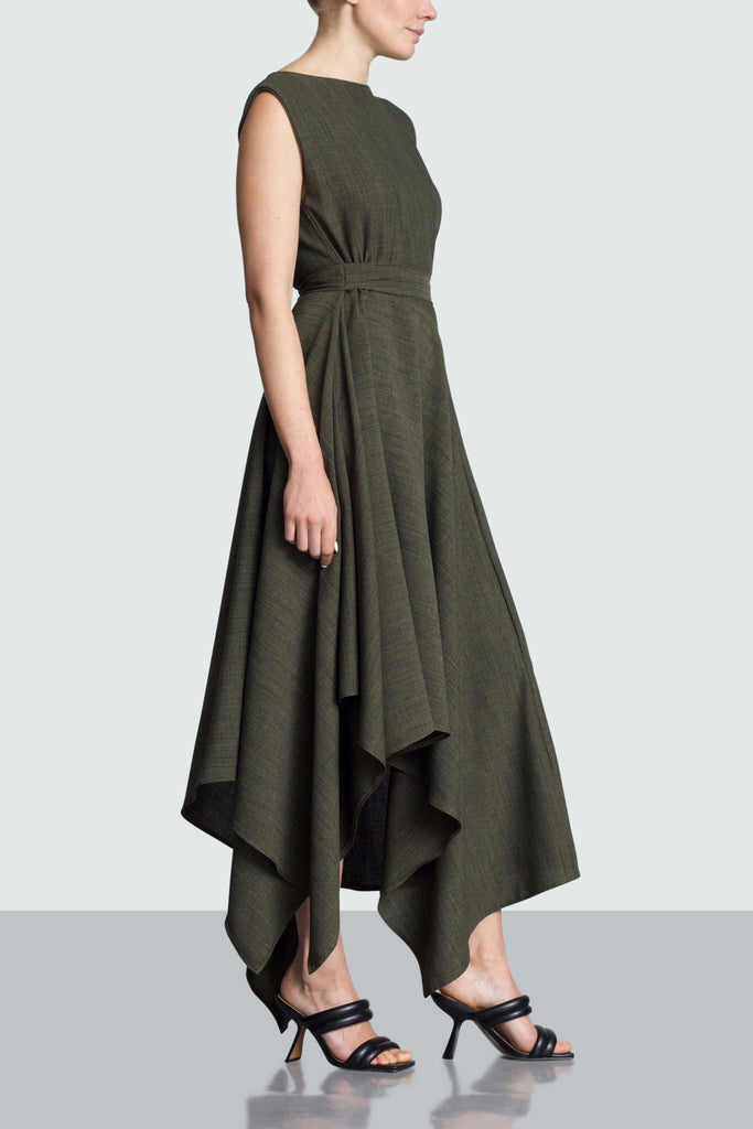 Tolson Green Asymmetric Dress